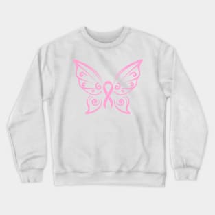 Cancer Awareness Butterfly Ribbon Crewneck Sweatshirt